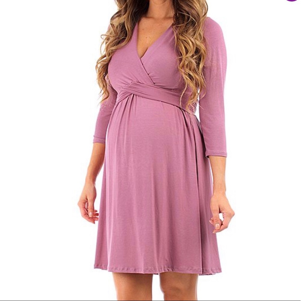 Pink Blush Maternity Cross Front Dress